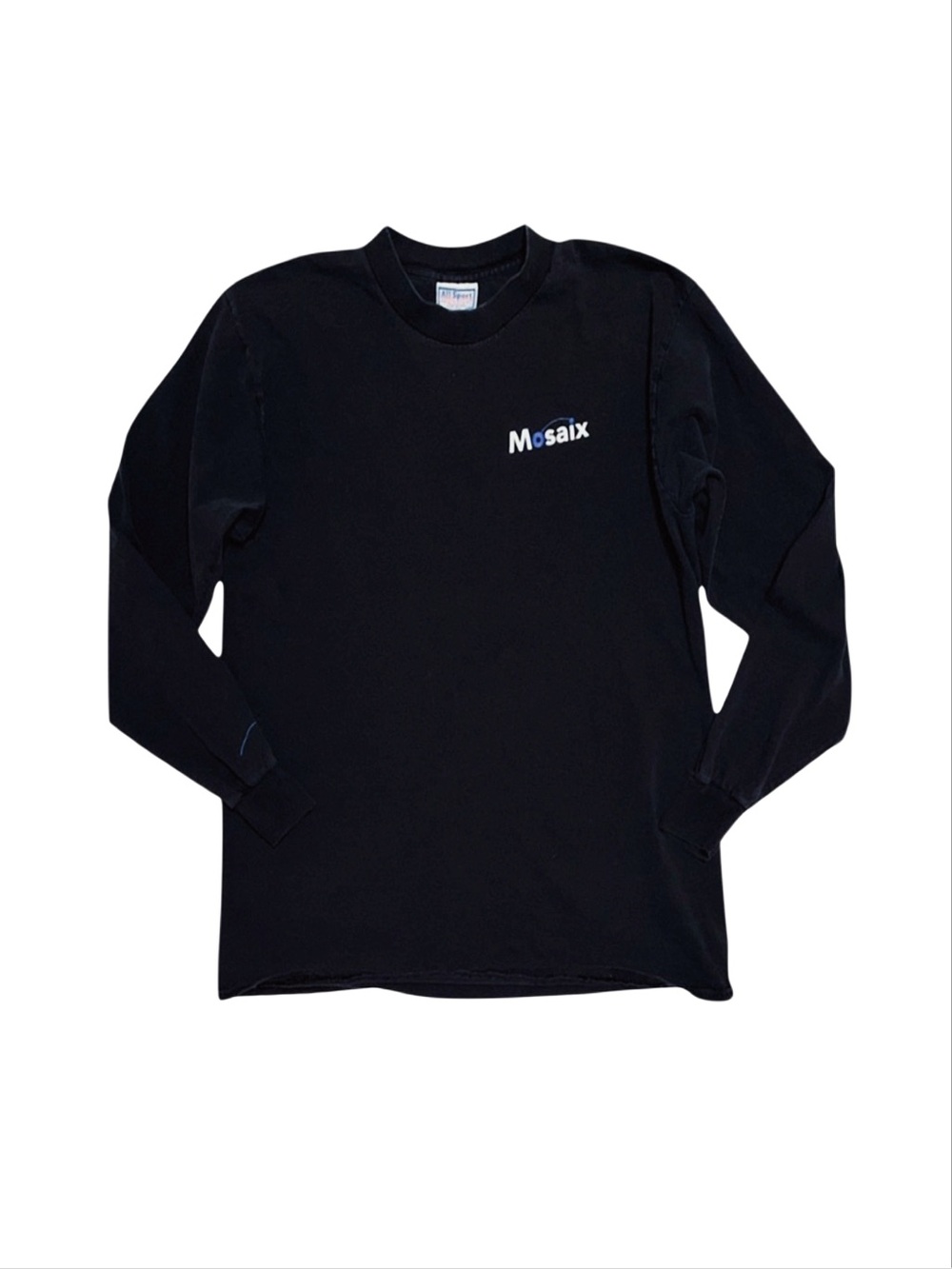 ALL SPORT Men's Black Long Sleeve Shirt Large